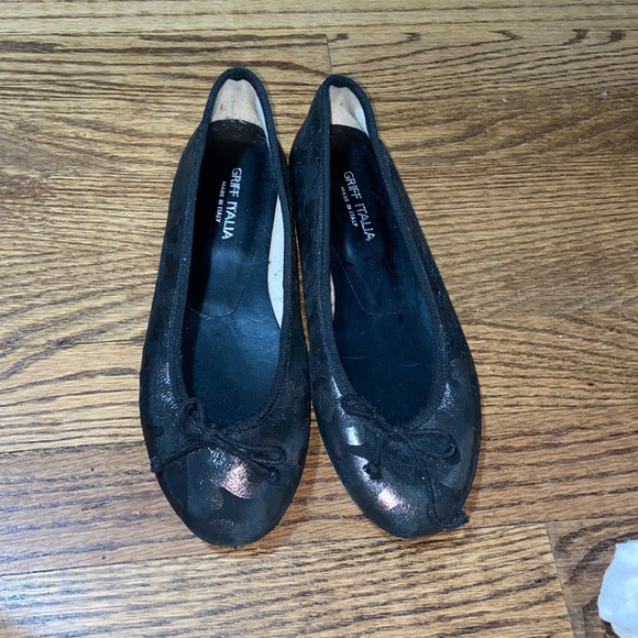 Griff Italia Ballerinas black metallic size 38 worn once! - Picture 1 of 3